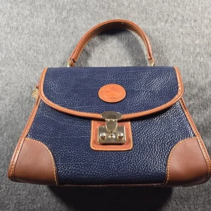 Borsa a mano vintage Dooney & Bourke per tutte le stagioni in pelle con manico superiore blu *LEGGI* - Foto 1 di 16