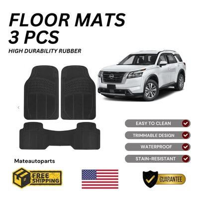 For Nissan Pathfinder Car Floor Mat 3pcs Full Set  HEAVY DUTY HIGH DURABILITY - Image 1 of 4