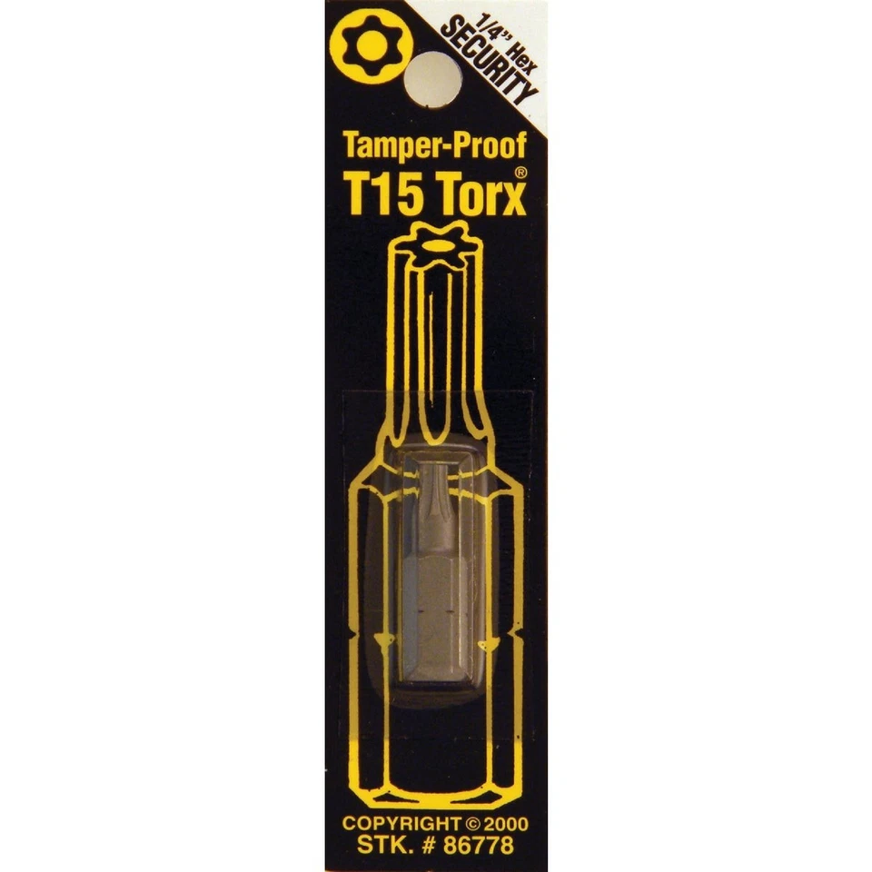Best Way Tools T15 Tamperproof Torx Security 1 In. 1/4 In. Hex Screwdriver Bit - Image 1 of 1