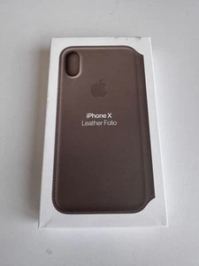 Genuine APPLE iPhone X Leather Folio Case - Taupe - Picture 1 of 6