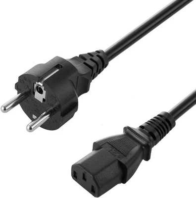 Netzkabel Kaltgerätekabel 1,8m 3-polig • Schuko EU Stecker • PC Monitor Drucker - Bild 1 von 4
