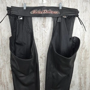 NWOT 2XL Men's Harley Davidson Leather Chaps Never Worn Multi Adjustable - Bild 1 von 24