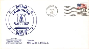 USS HELENA SSN-725 LANZAMIENTO 28 DE JUNIO 1986 GROTON CT CACHÉT - Imagen 1 de 1
