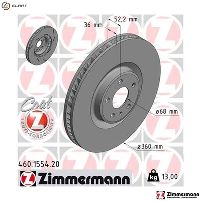 2x BRAKE DISC 460.1554.20 FOR PORSCHE MCN.CC MCY.PA/NB/NA 2.0L 4cyl MACAN 3.6L - Image 1 of 4