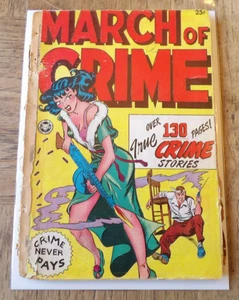 Golden Age Jan 1948 #1 March of Crime Comic Book VG/G 3.0 - Picture 1 of 5