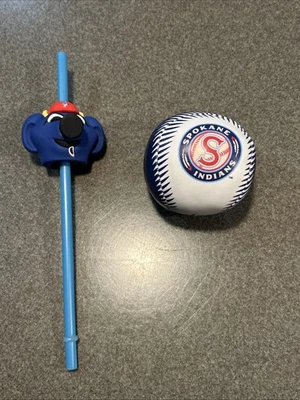 Spokane Indians Foam Baseball And Collectors Straw - Image 1 of 4