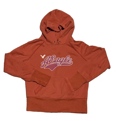 Sudadera con capucha Y2K American Eagle naranja envejecida con logotipo talla S Foto 1 de 4