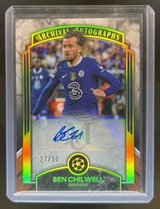 2022 Topps Museum Collection UEFA Ben Chilwell Archival Auto Gold #27/50 Chelsea - Picture 1 of 2