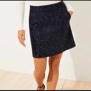Neu mit Etikett Ann Taylor Loft marineblauer Rock Glitzer Größe 6 Petite - Bild 1 von 10