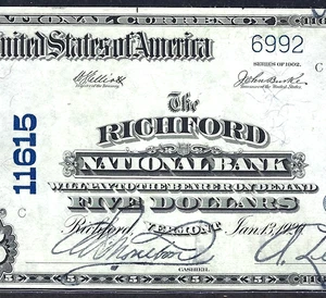 🇺🇸VT 1902 $5 ♚♚RICHFORD, VERMONT♚♚ PCGS EXTREMELY FINE 40  BEST KNOWN! AMAZING - Picture 1 of 3