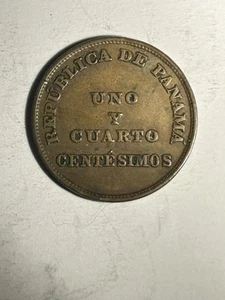 MONETA PANAMA 1 1/4 CENTESIMI RAME 1940 OLD COPPER COIN - Picture 1 of 2