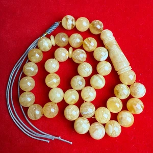 Amber Misbaha Handmade Islamic Rosary Prayer Beads مسبحة 15mm 78.7g - Picture 1 of 3