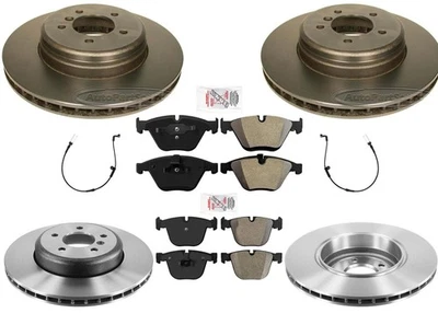 Performance Carbon F&R Disc Brake Rotors Pads For BMW 550i 2006-2010 Sensor - Image 1 of 4