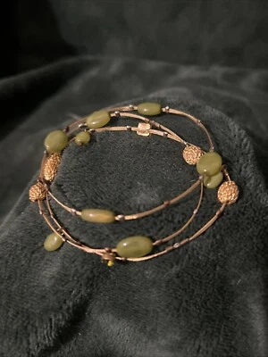 Brazalete Brazalete Estacional Susurros Oro Rosa Cristal Swarovski Cuentas Jade Foto 1 de 4