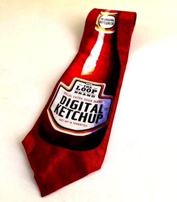 Corbata para hombre Gordon & Ferguson digital roja ketchup 100 % seda novedad Foto 1 de 4