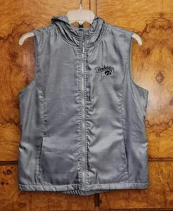 WOMEN'S SILVERY GRAY IOWA HAWKEYES HOODED VEST ~ XL - Picture 1 of 5