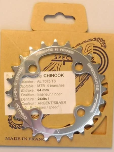 Plato T.A / 64 Chinook 4 brazos / 24 dientes interior / bicicleta NOS - Imagen 1 de 3