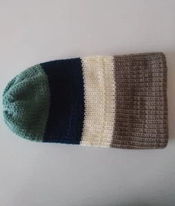 Serenity and Luxe | Multicolor Reversible Double Knit Rasta Beanie Tam Hat | OS - Picture 1 of 3