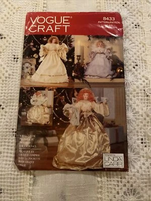 VTG VOGUE 8433 SEW PATTERN CHRISTMAS CRAFT ANGELS DOLLS 19" 14" 11" DECOR UNCUT - Image 1 of 4