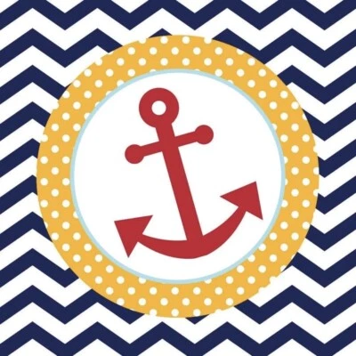 Ahoy Matey Sailboat Ocean Animals Cute Baby Shower Party Paper Luncheon Napkins - Image 1 of 3