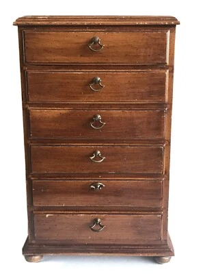 Antique Alfred Assid Armoire 6-Drawer Jewelry Chest 19-1/4”H, 12-3/8”W, 9-1/2”D - Image 1 of 4
