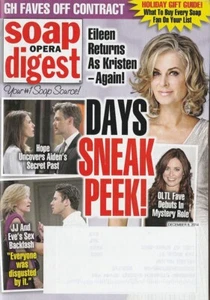 Soap Opera Digest Dec 8, 2014 MICHELLE STAFFORD-DRAKE HOGESTYN-DONNA MILLS-KING - Picture 1 of 1
