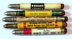 5 Vintage Kugelstifte - Bank Werbung, Kansas, Texas, Oklahoma - Bild 1 von 13