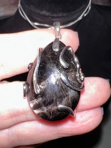 Hyperphen/Sterling Silber Anhänger, Quarzkristall, metaphysisch, Reiki, Schmuck - Bild 1 von 8