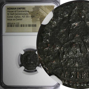 ROMAN Gallus Half Centenionalis AD 351-354 /BATTLE Soldier Horse man NGC.(122) - Picture 1 of 5