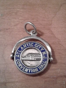 Vintage Sterling Atlantic City N.J. Emaille Spinner Charm - Bild 1 von 2