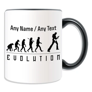 Personalisierte Geschenk Gitarre Tasse Spardose Tasse Evolution Design Kunst Musik Band Name - Bild 1 von 21