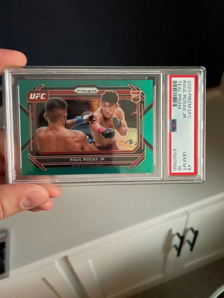 Raul Rosas Jr. Rookie Teal Prizm /49 - 2023 Panini Prizm UFC #8 - PSA 10 GM - Image 1 of 4