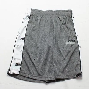 PUMA Boy's Logo Lab Interlock Mesh Shorts LV5 Charcoal Heather Small (8) - Picture 1 of 7