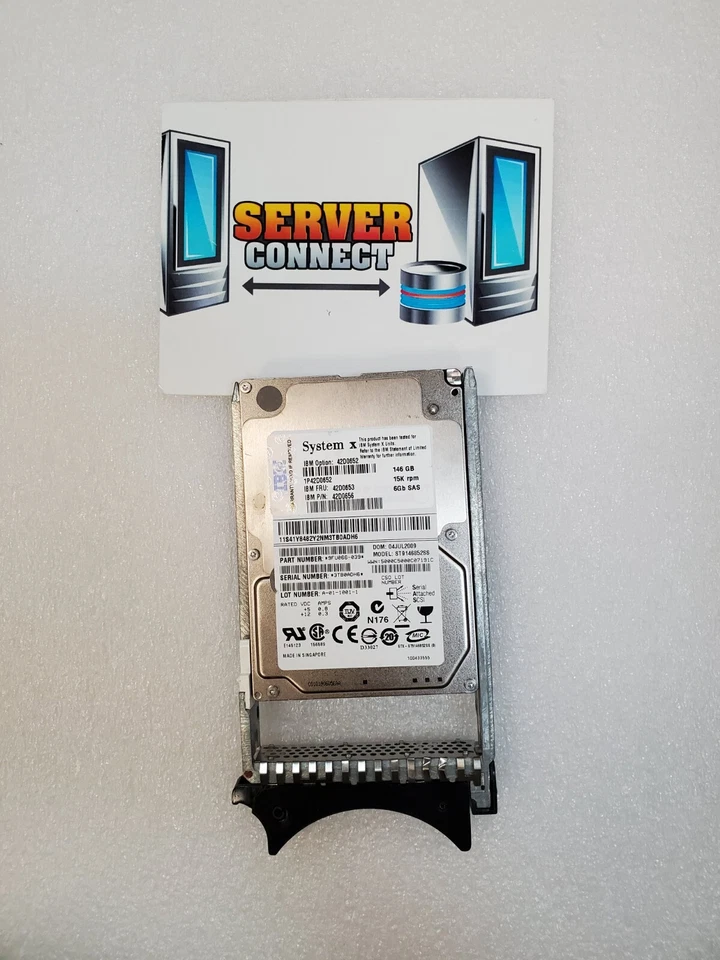 42D0653 42D0652 IBM 146GB 15K SAS 6G 2.5" SFF HDD 42D0656 - Image 1 of 1