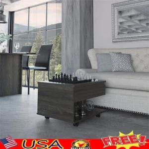 Lift Top Coffee Table W/ Concealed Storage Modern Indoor Wheels Carbon Espresso - Picture 1 of 5