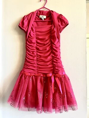 Vestido para niñas Amy Byer rosa calce acampanado talla 6X Foto 1 de 4