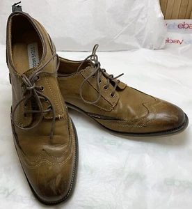 Steve Madden JIMMER Brown Leather Wing-Tips Oxfords Mens Shoes Size 8 - Picture 1 of 12