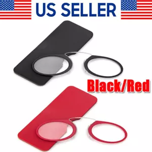 Mini Clip Nasensteg Lesebrille tragbare Presbyopiebrille mit Etui NEU - Bild 1 von 12