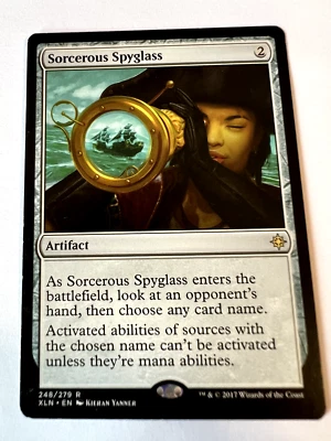 MTG Magic The Gathering Ixalan  Sorcerous Spyglass Rare LP - Image 1 of 2