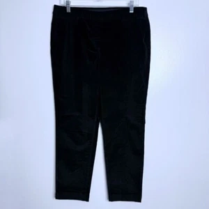 NWT J.Jill Women's Black Elastic Waist Pull-On Corduroy Ankle Pants Size 12 - Picture 1 of 11