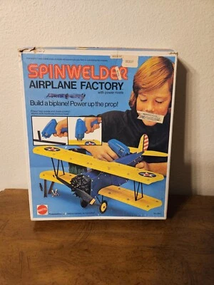 Avión Mattel Spinwelder Factory Biplane 1974 Stearman modelo 7692 sin remache Foto 1 de 4