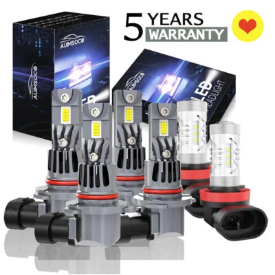 For 2007-2009 Chrysler Sebring Sedan 4Door 3.5L V6 LED Headlight Fog Bulb 10000K - Image 1 of 4