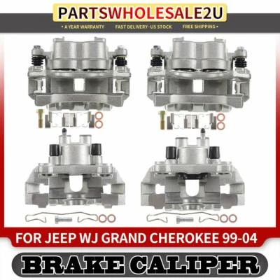 4x Pinzas de freno delanteras y traseras con soporte para Jeep WJ Grand Cherokee 1999-2004 Foto 1 de 4