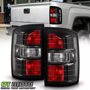 For 2014-2018 GMC Sierra 1500 Incandescent Type Black Tail Lights Brake Lamps - Picture 1 of 8