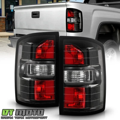 For 2014-2018 GMC Sierra 1500 Incandescent Type Black Tail Lights Brake Lamps - Image 1 of 4