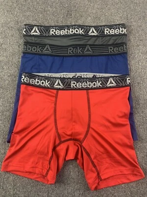 Roupa íntima boxer masculina REEBOK pacote com 3 tamanho P cinza/azul/vermelho - Imagem 1 de 4