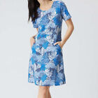 Damen Kleid mit Botanik-Print "blau" Gr. 46 UVP: 59,99€ N72