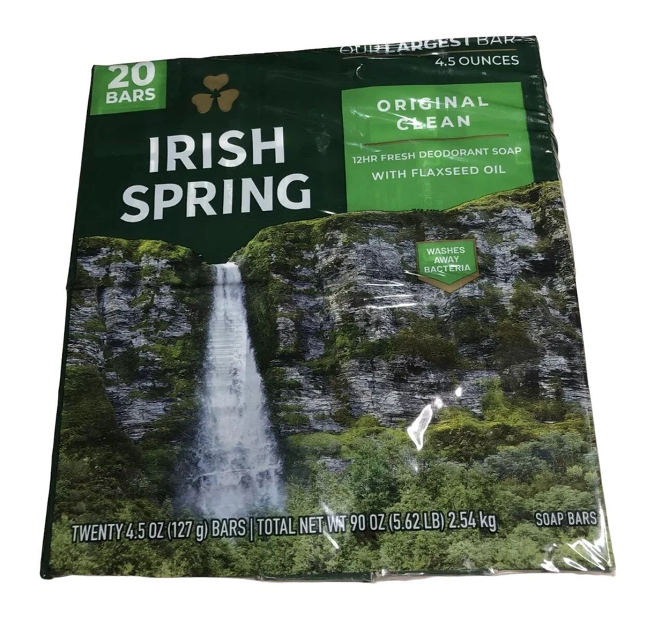 Sabonete em barra Irish Spring 4,5 oz aroma refrescante a granel (pacote com 20) - Imagem 1 de 1