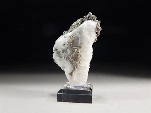Native Silver Allargentum & Dyscrasite Crystals in White Calcite Matrix #38 - Picture 1 of 7
