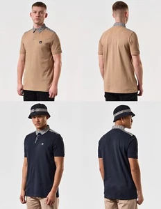 Weekend Offender New Mens Short Sleeve Clay Check Polo T Shirt Costa Casual Top - Picture 1 of 11